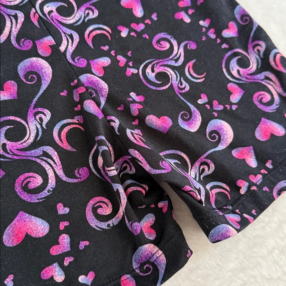 {Danskin} Freestyle | Heart Shimmer Gymnastics Dance Biketard Leotard (M 7/8)